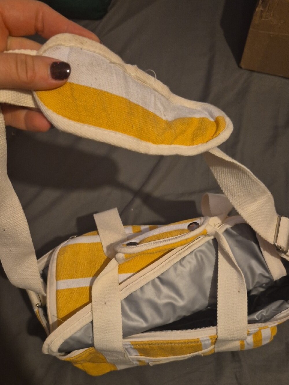 Yellow Stripe Canvas Soft Sided Cooler - Picture 5 of 5